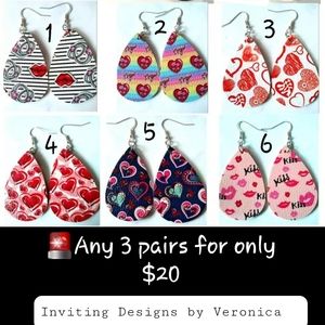 Valentine's faux leather earrings!